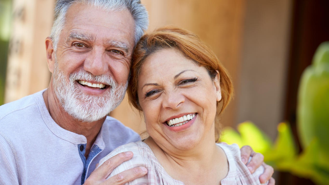Smiling senior couple